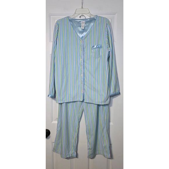 Aria Womens Striped Pajama‎ Set Size L - Picture 1 of 5